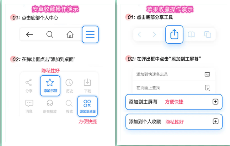 安卓/苹果收藏操作演示